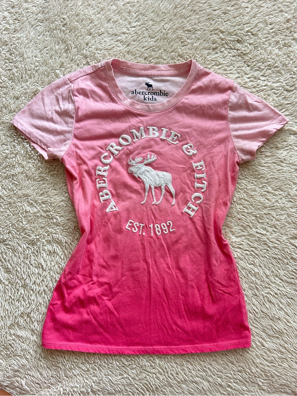 Abercrombie Kids Graphic Pink Logo Short Sleeve Shirt